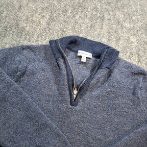 Peter Millar M Merino Wool 1/4‎ Zip Pullover Sweater NAV Blue Knit